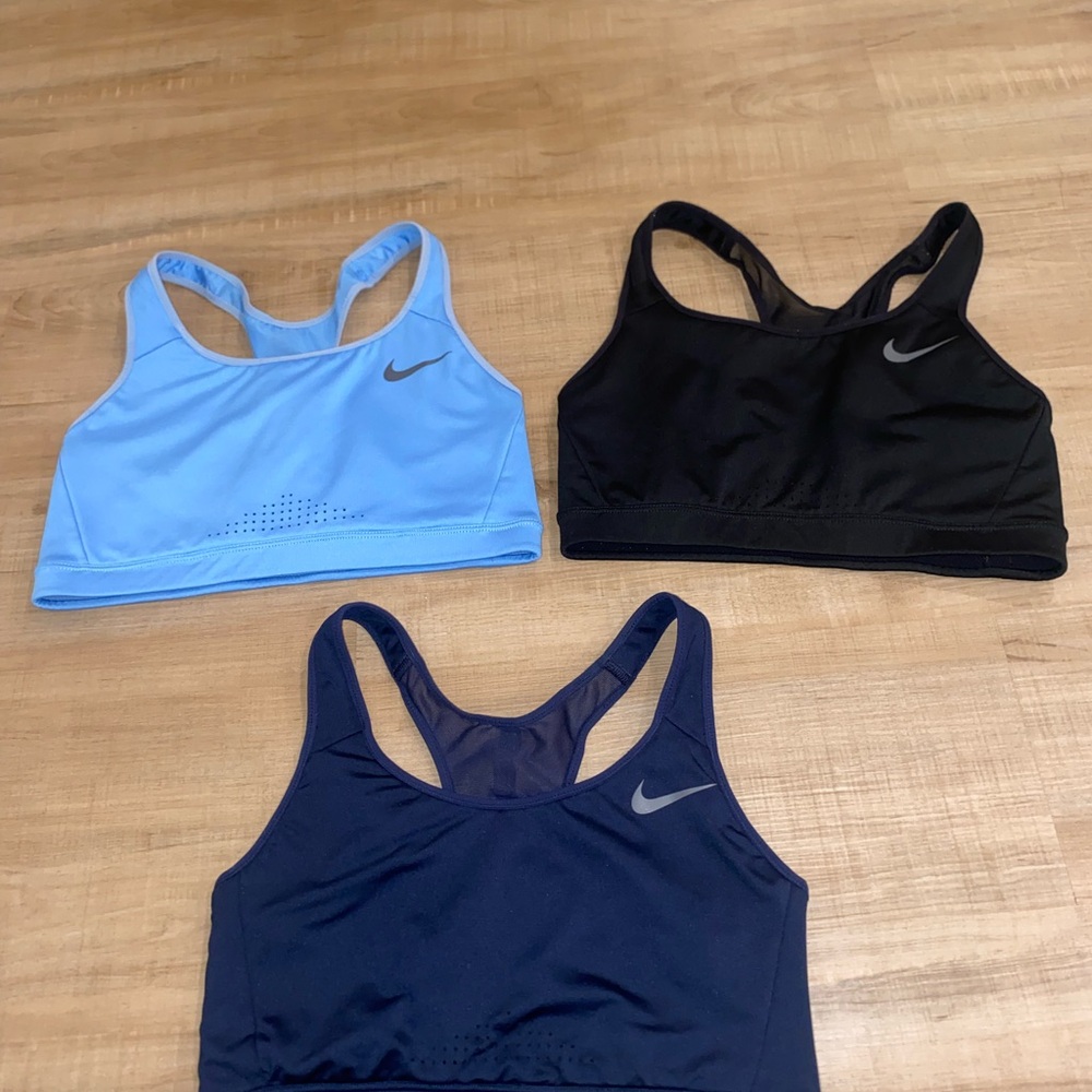 Nike Women's Sports Bra Trio - Light Blue, Black, Navy